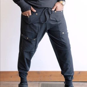 Burning Man aesthetic. Divinoir Rivet Joggers. Size S. Handmade in Michigan.